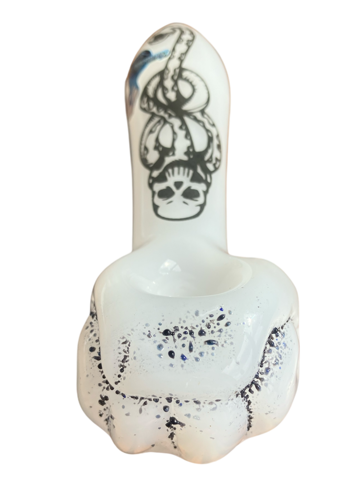 Chameleon Glass Skull Snake Pipe