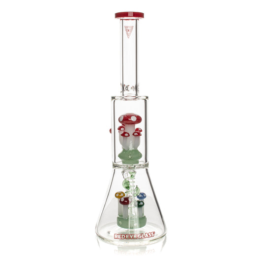Red Eye Glass Mushroom Bong Water Pipe Avabale At Bong Shop One Love Hemp Co. 1449 Kingsway, Vancouver, B.C., Canada