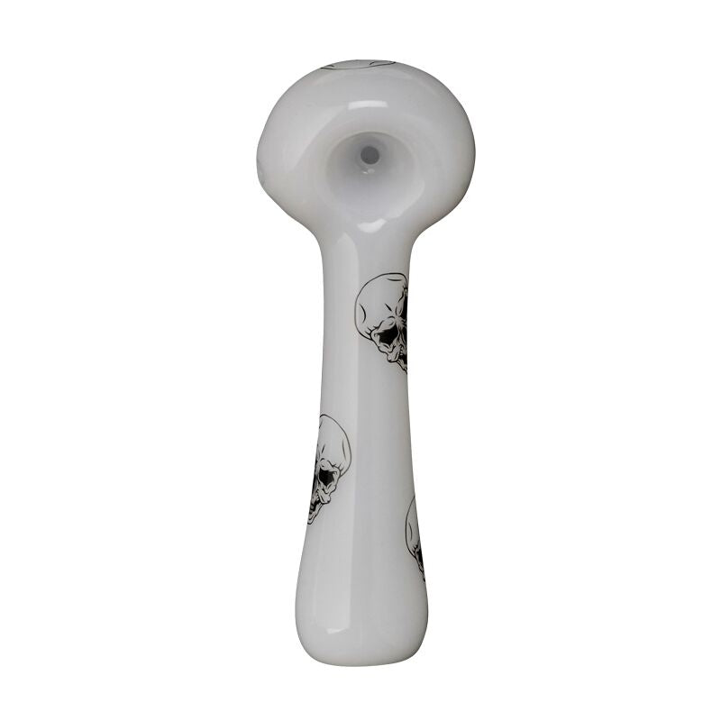 Red Eye Glass 4.5" Skull Decal Hand Pipe
