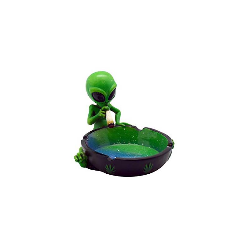 Alien Sitting & Smoking Ashtray 4" x 5"