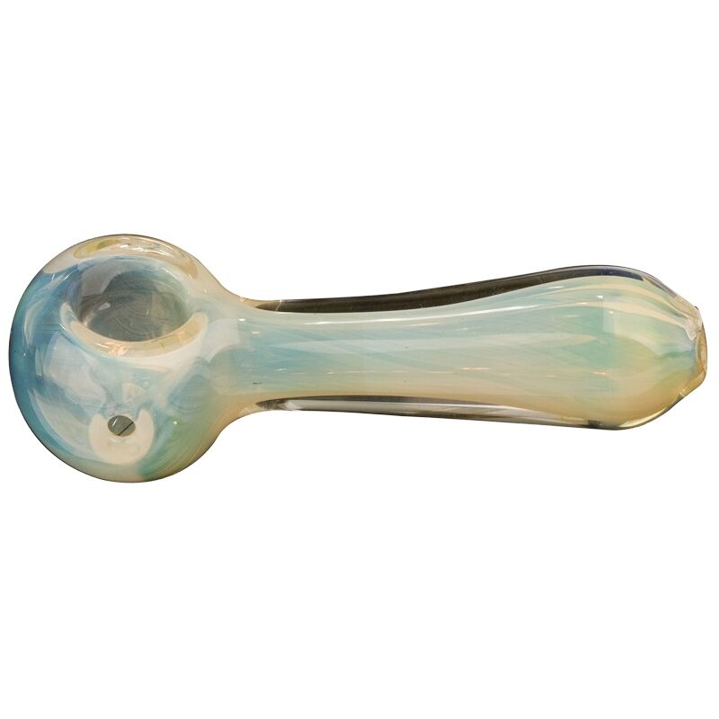 Red Eye Glass 4" Large Silver Nugget Handpipe