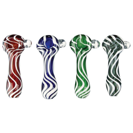 Red Eye Glass Zebra Spoon With Mushroom Marble Hand Pipe