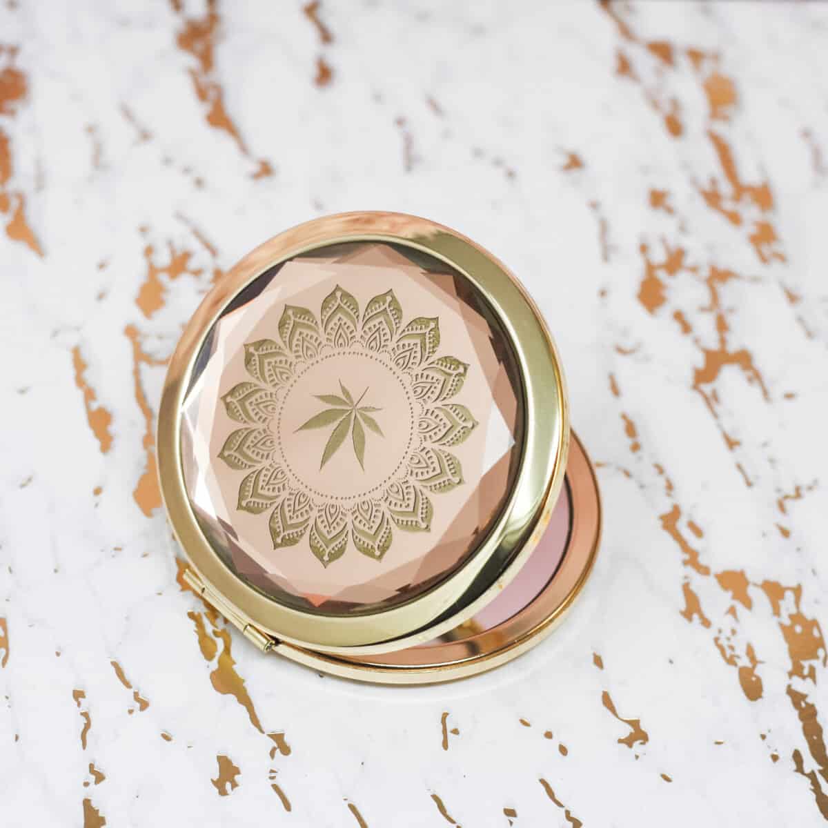 Fashionably High Gold Pocket Mirror. Canada