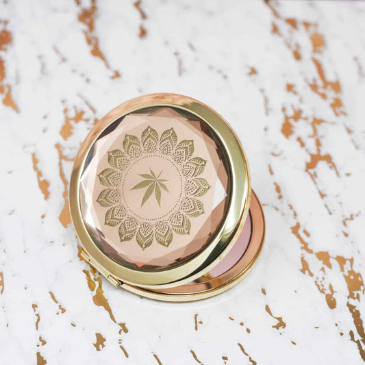 Fashionably High Gold Pocket Mirror. Canada