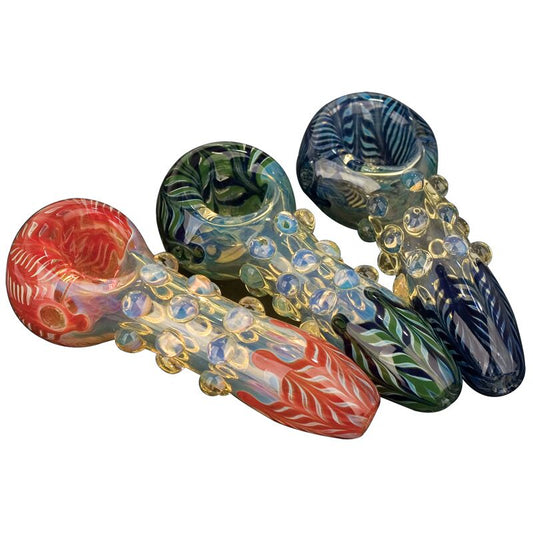 Red Eye Glass Gripper Hand Pipe