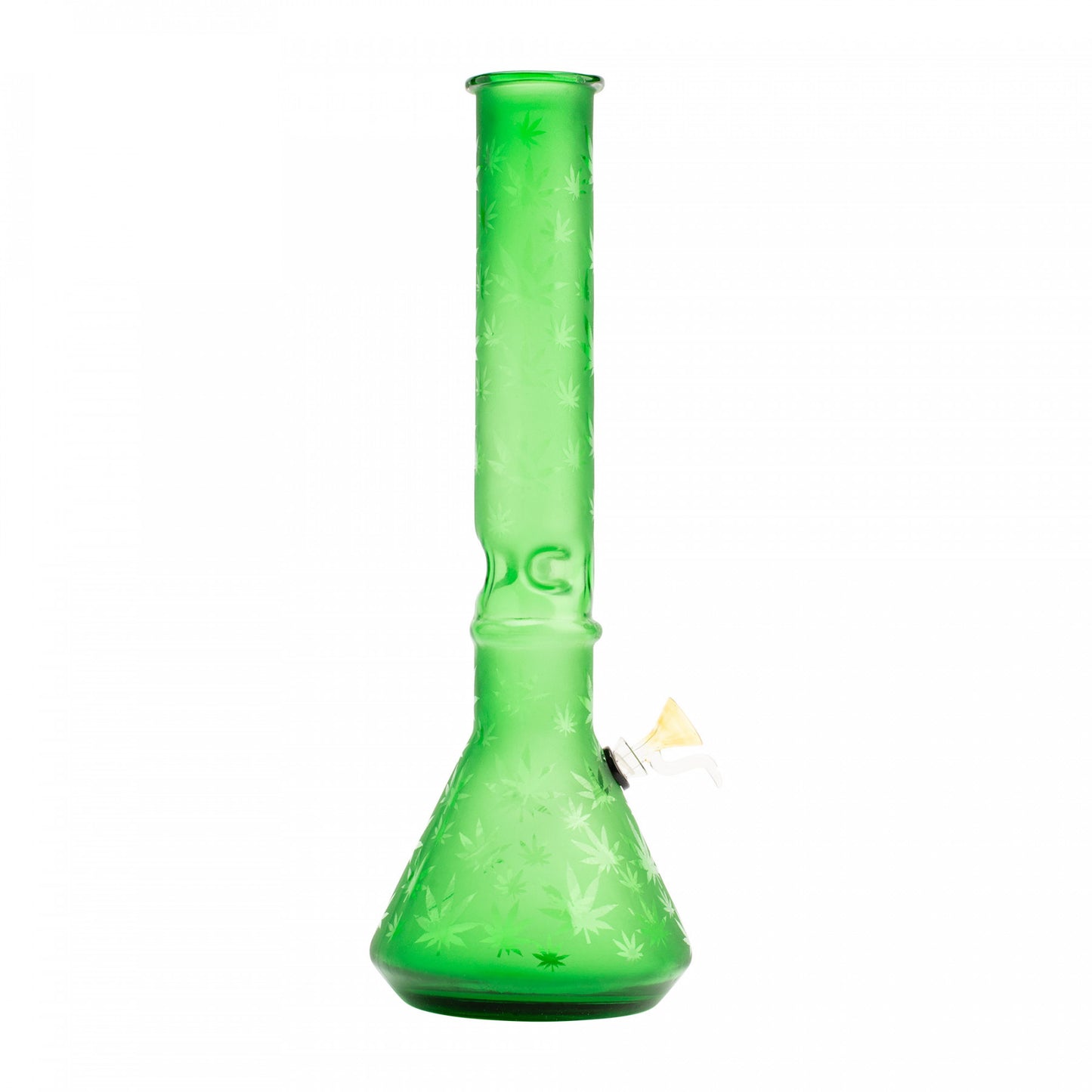 Retro Glass 16" Etched Multi Leaf Beaker Base Tube with Ice Pinch