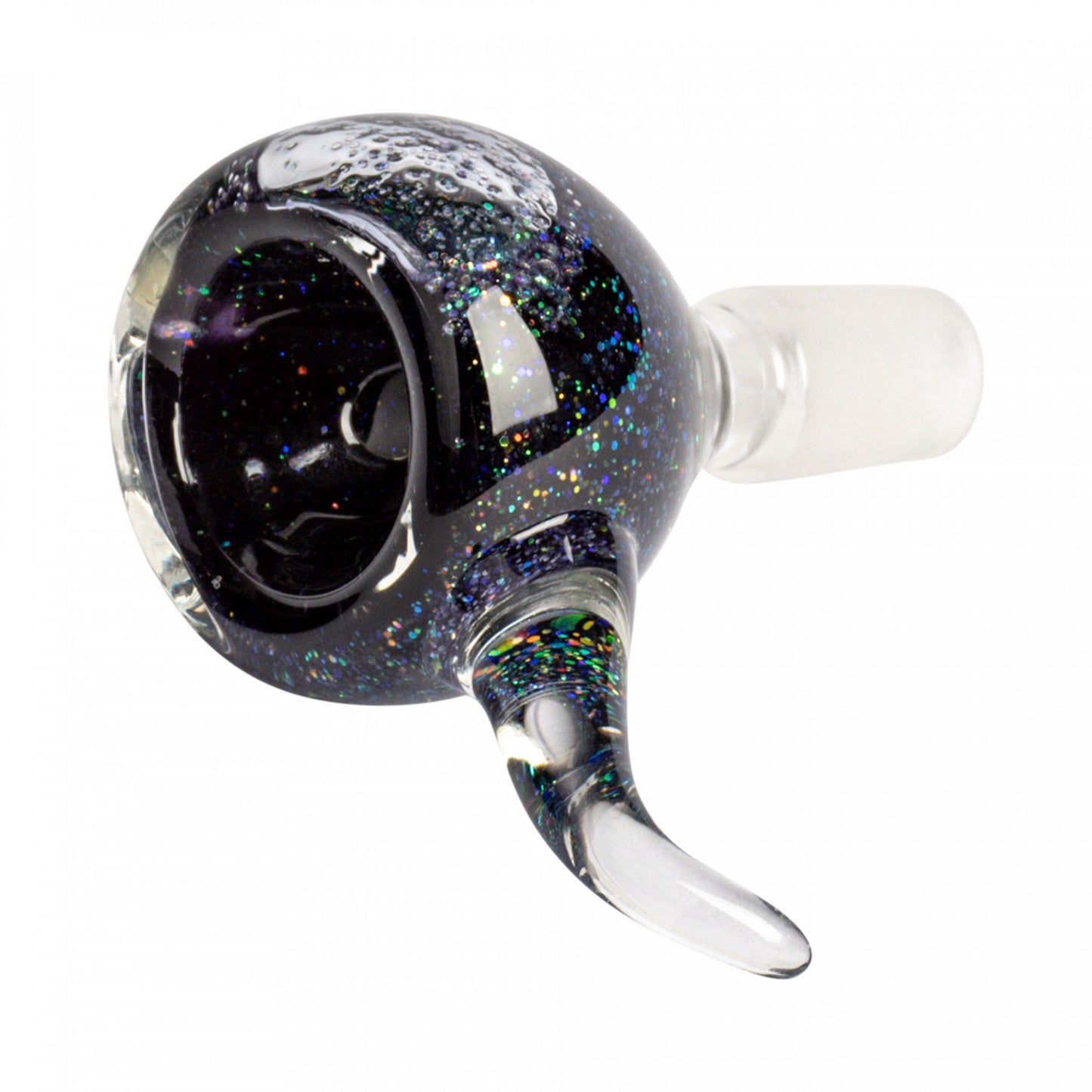 Black Glass Sparkle Bowl with Handle