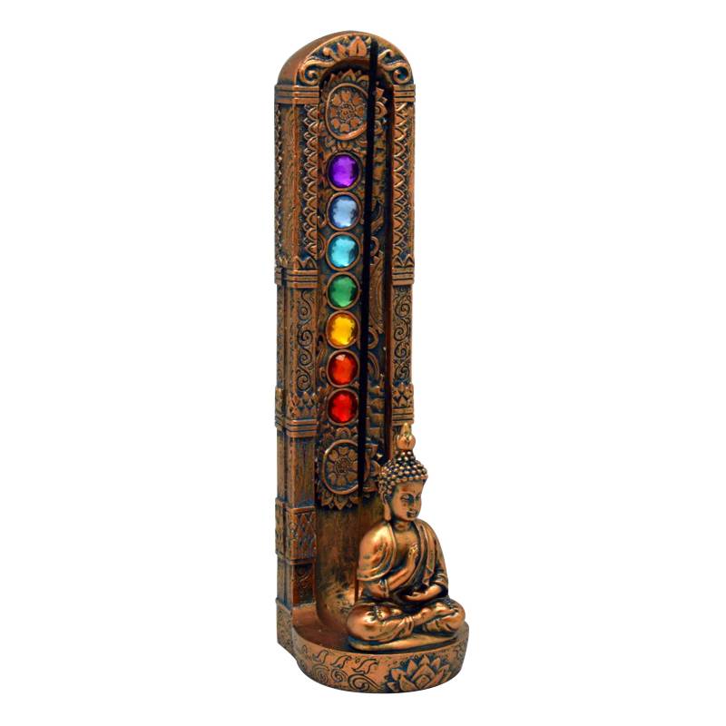 Meditating Buddha w/ Chakra Symbols Incense Burner
