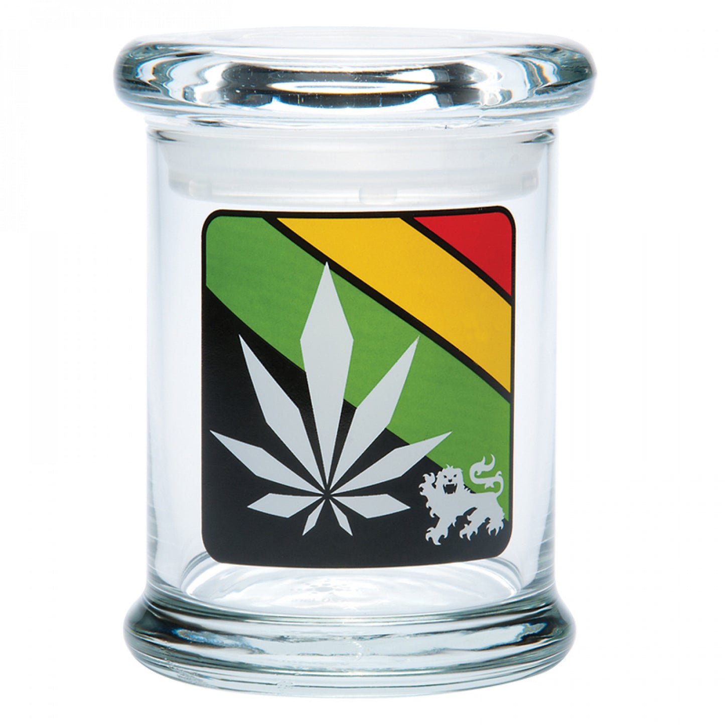 Pop Top Jar with Rasta Colours Logo