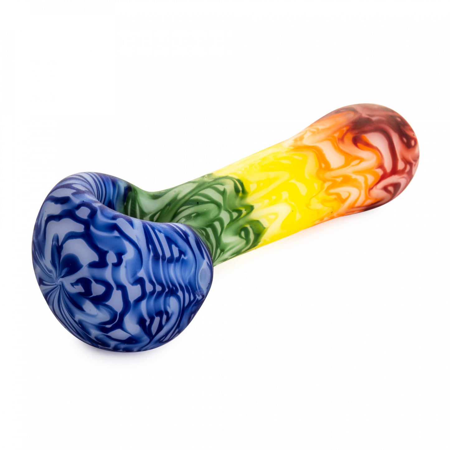 Red Eye Glass 4.5" Frosted Rainbow Spoon Hand Pipe