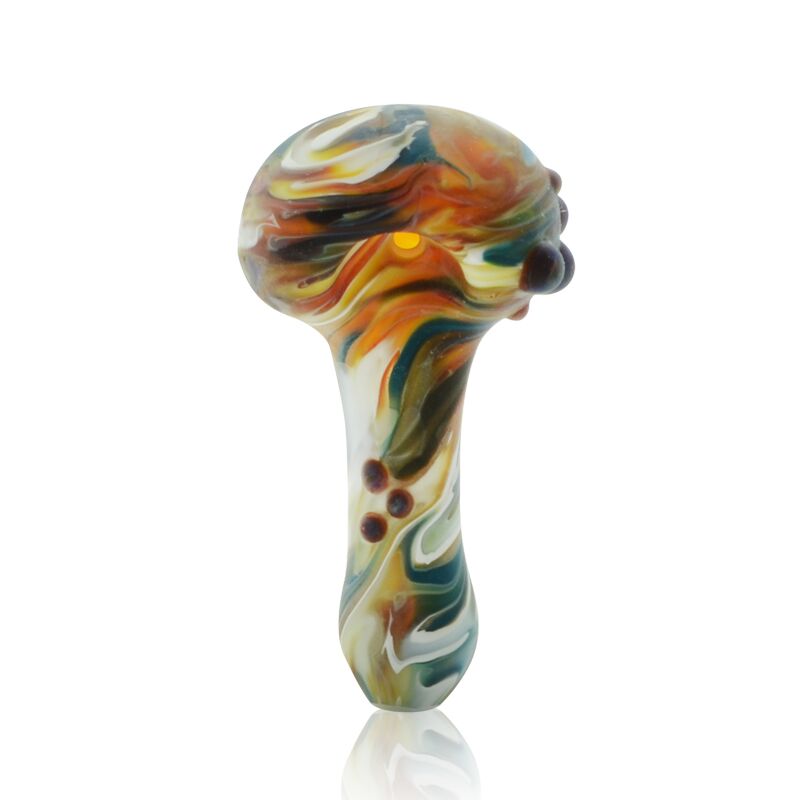 Red Eye Glass Stormy Hand Pipe with Frosted Finish
