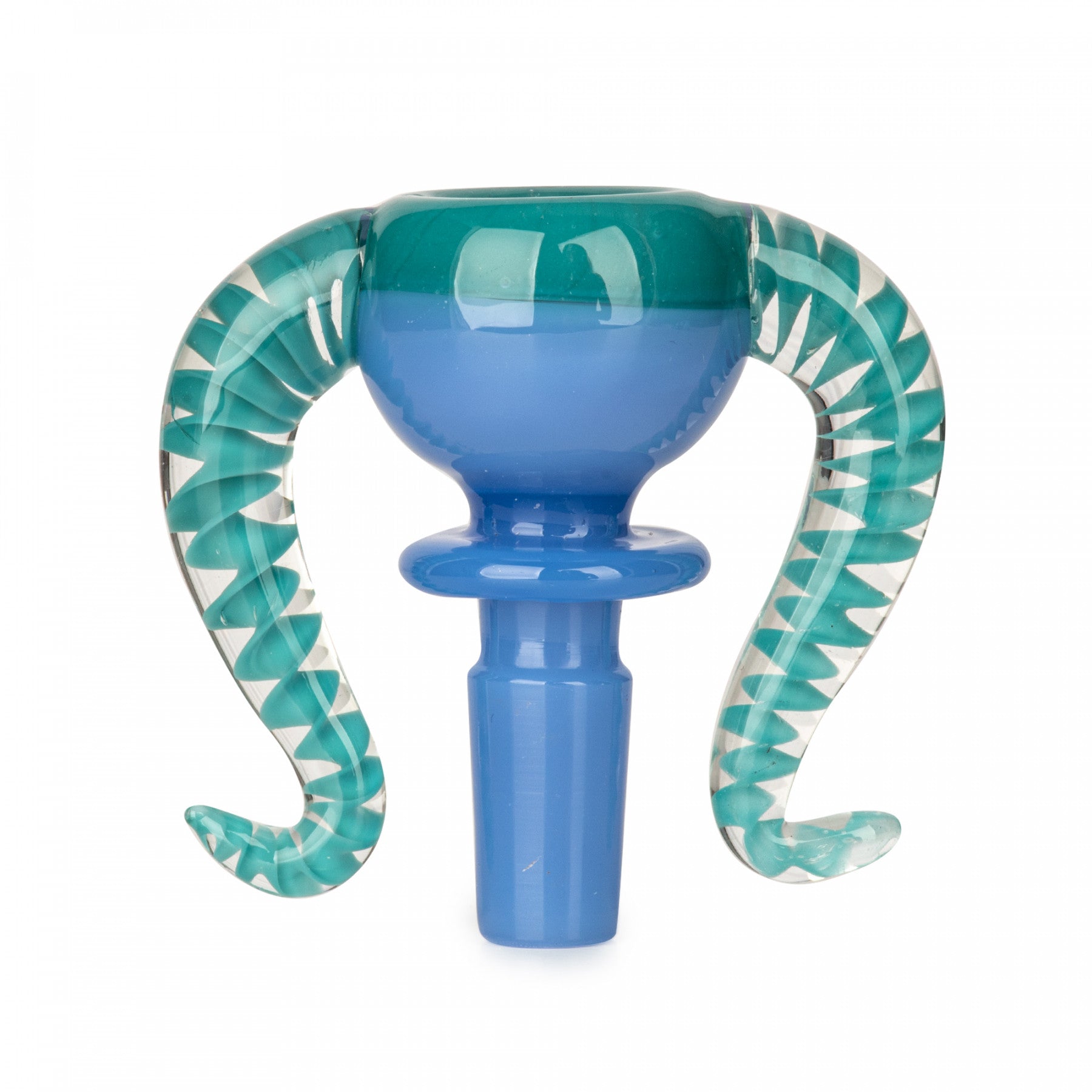 Red Ee Glass Double Helix Bowl Teal and Blue.  Available at bong shop One Love Hemp Co. in Vancouver!