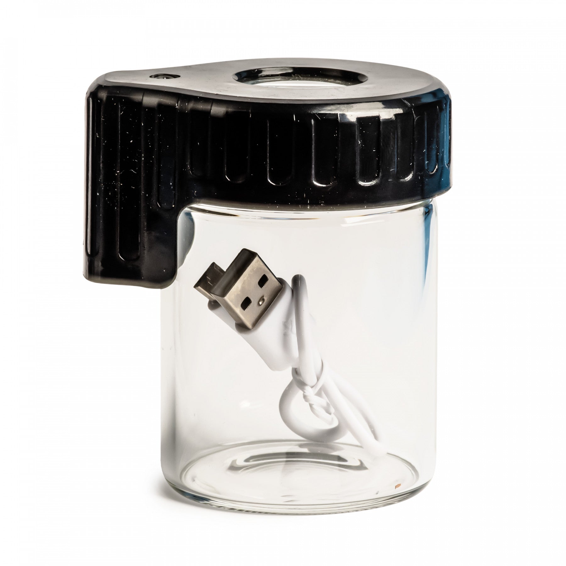 Black Cookies Light Up Glass Storage Jar with Magnifying Viewing Top. Vancouver, Canada