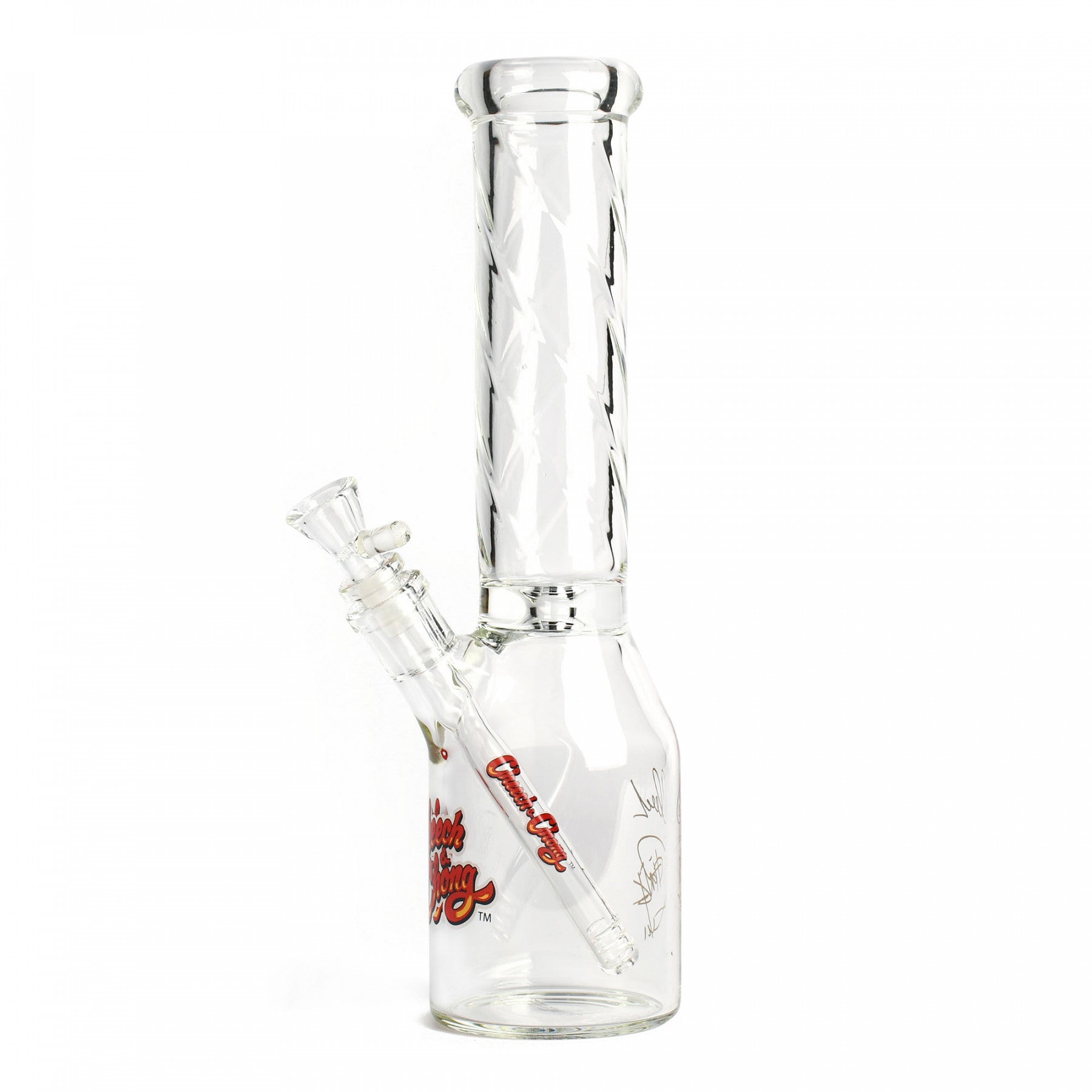 Clear Glass Cheech & Chong Tube with Twisted Neck