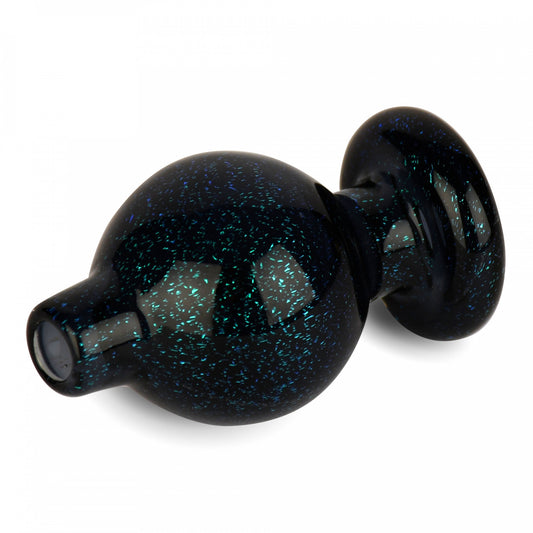 Black with blue speckle glass bubble carb cap