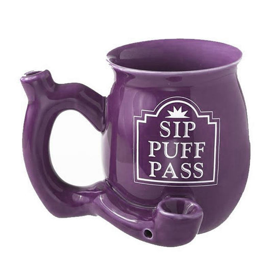 Sip Puff Pass Ceramic Mug and Pipe in 1!