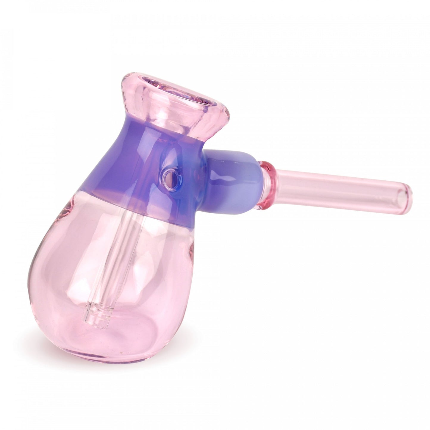 Red Eye Glass 4.5" Colour Block Hammer Bubbler in Pink with Purple Accents