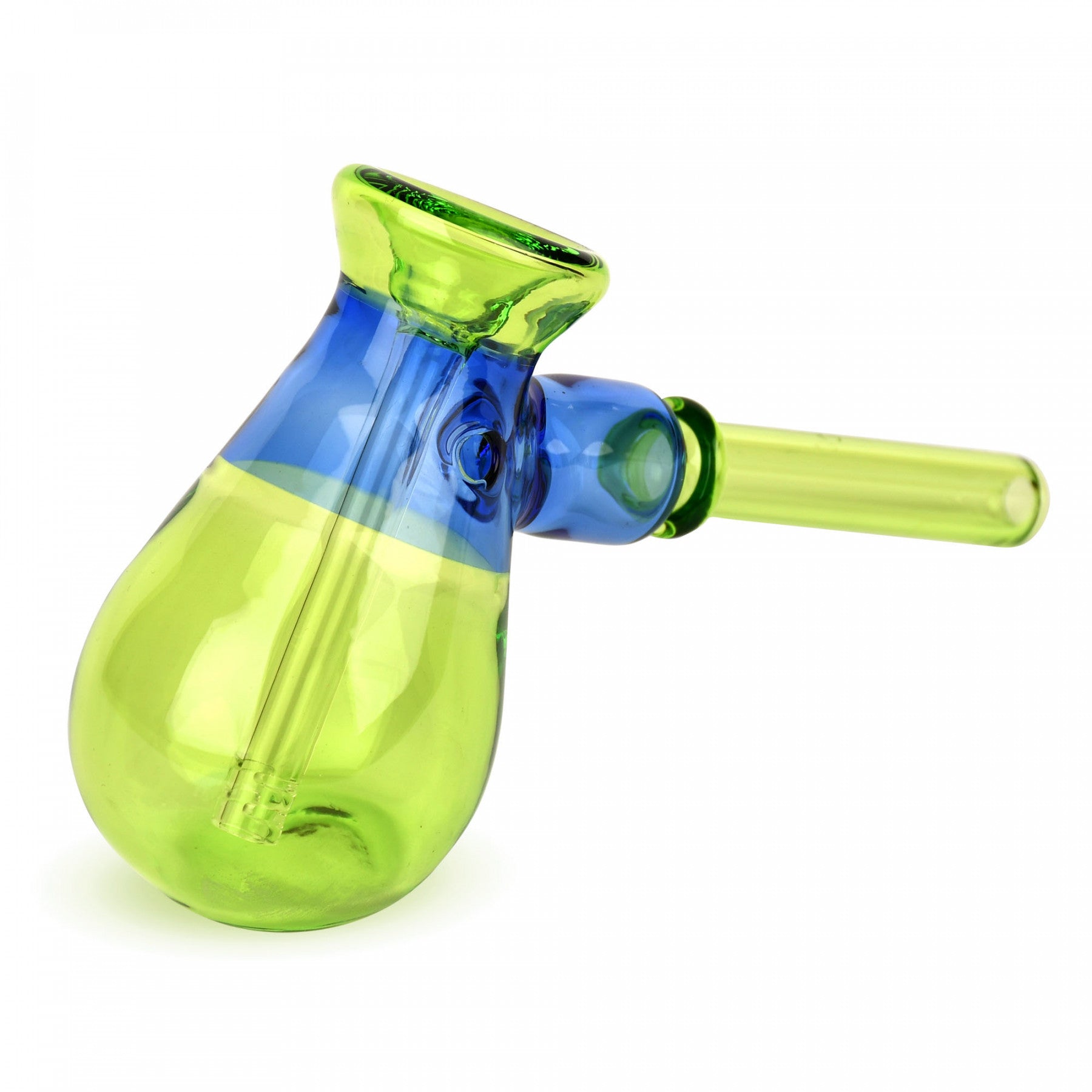 Red Eye Glass Colour Block 4.5" Hammer Bubbler in Lime Green