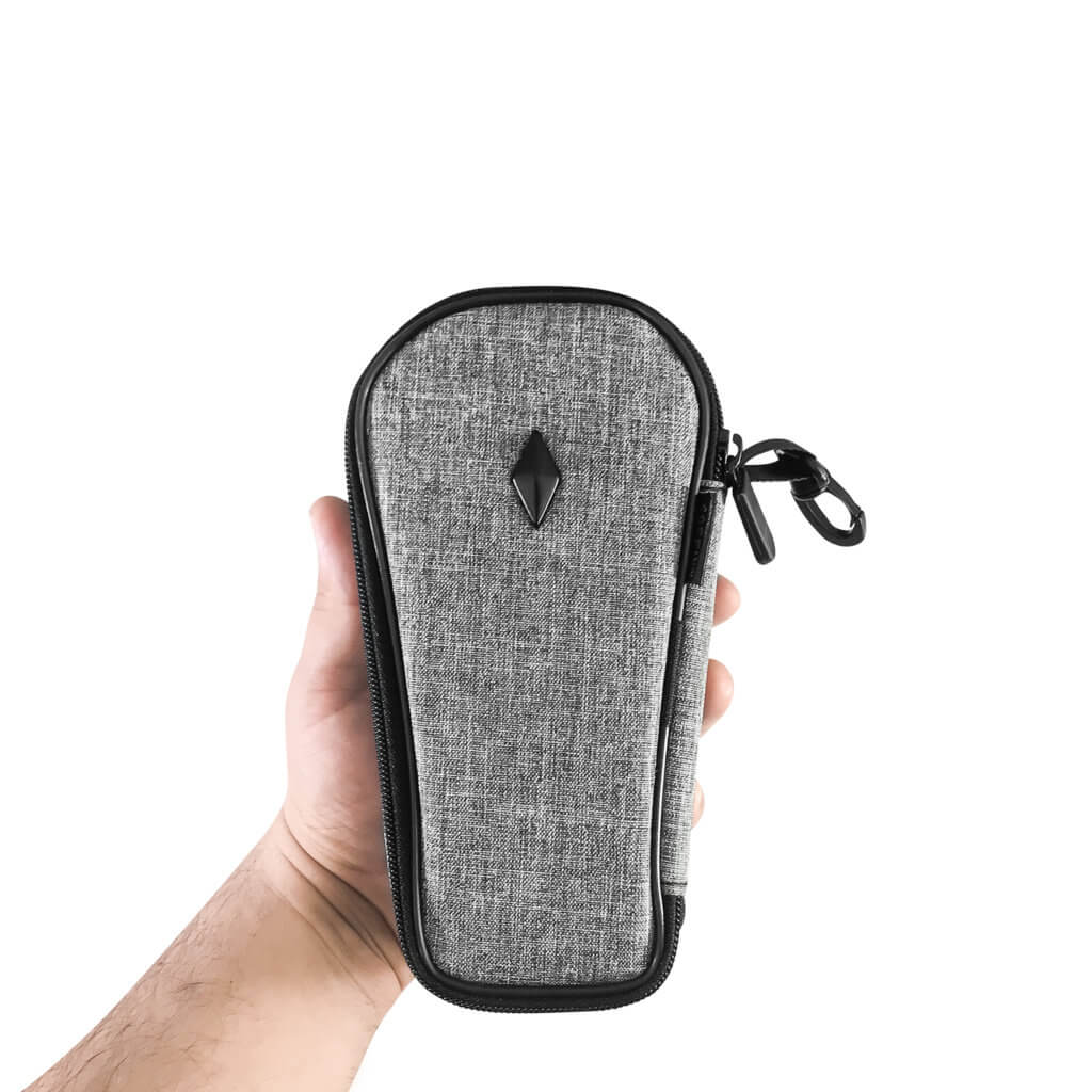 Vatra coffin carrying case in woven grey
