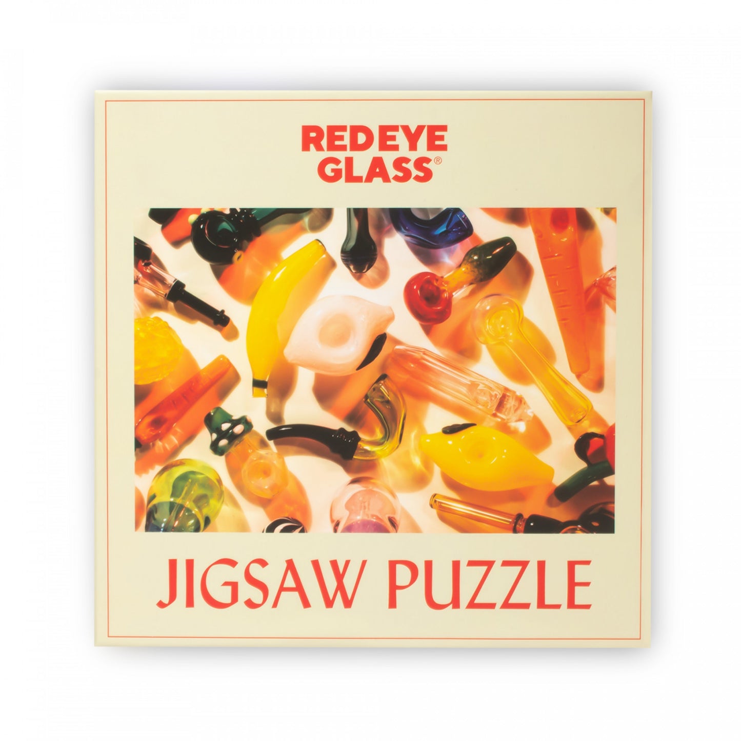 Red Eye Glass 500 Piece Puzzle.  Pipe Design.