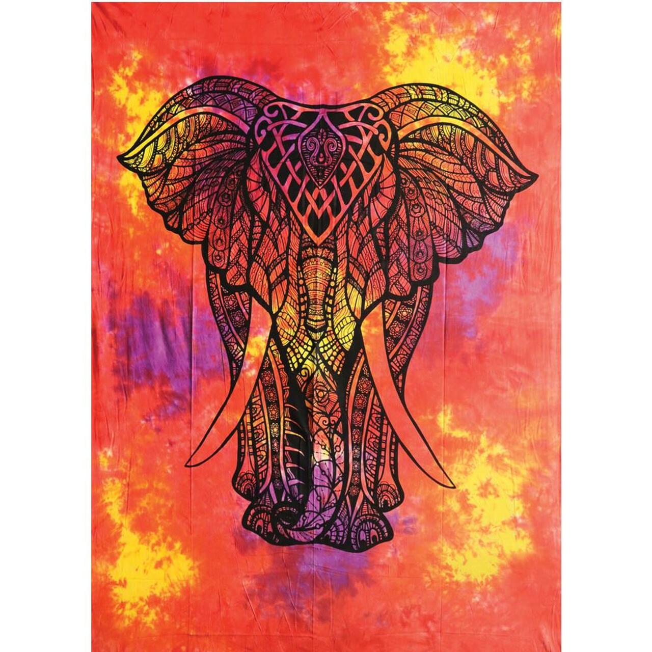 Tie Dye Elephant Tapestry