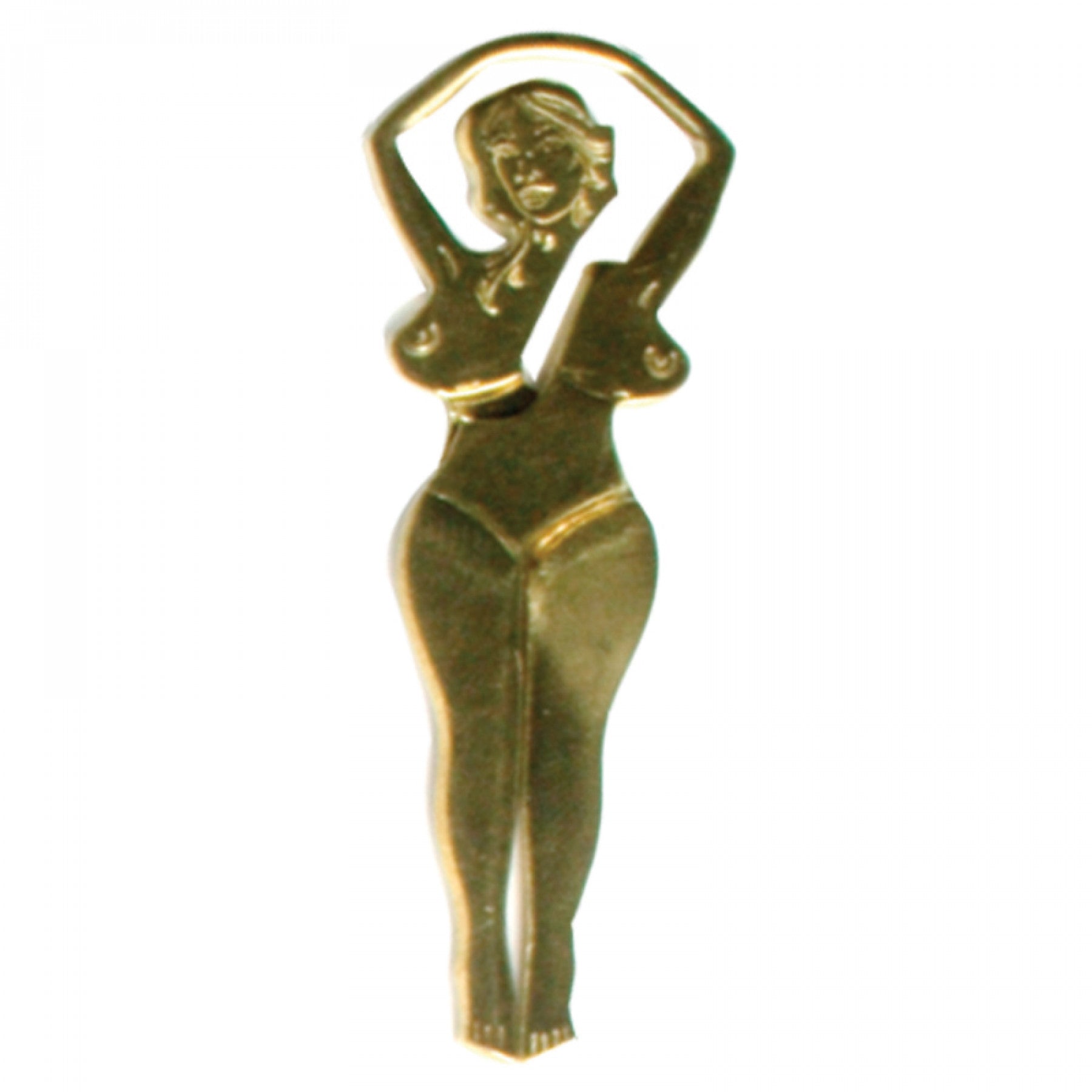 Brass roach clip in the shape of a woman