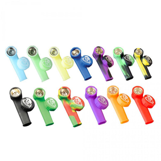 Collection of every colour available for Lit Silicone Hand Pipe 