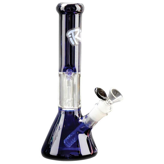 iRie™ 10" Beaker Tube with Dome Perc (Blue, Green, Teal & Smoke)