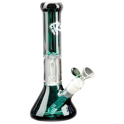 iRie™ 10" Beaker Tube with Dome Perc (Blue, Green, Teal & Smoke)