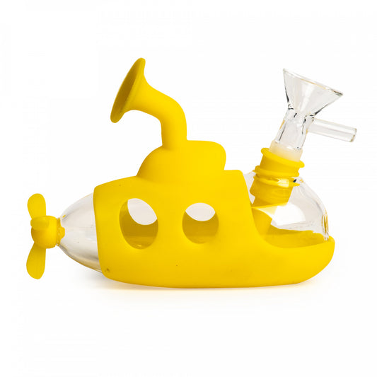 Silicone and Glass Yellow Submarine Bubbler